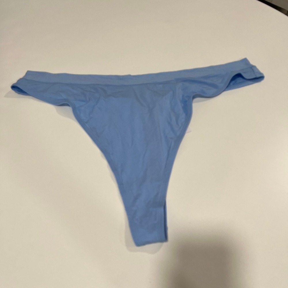 CUUP The Highwaist Thong Panty Underwear Lingerie Womens Blue Plus Size 3X NWT
